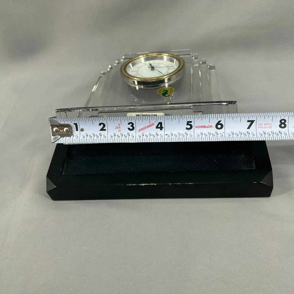Waterford Crystal Metropolitan Desk Clock Art Deco Lead Crystal Made in Ireland